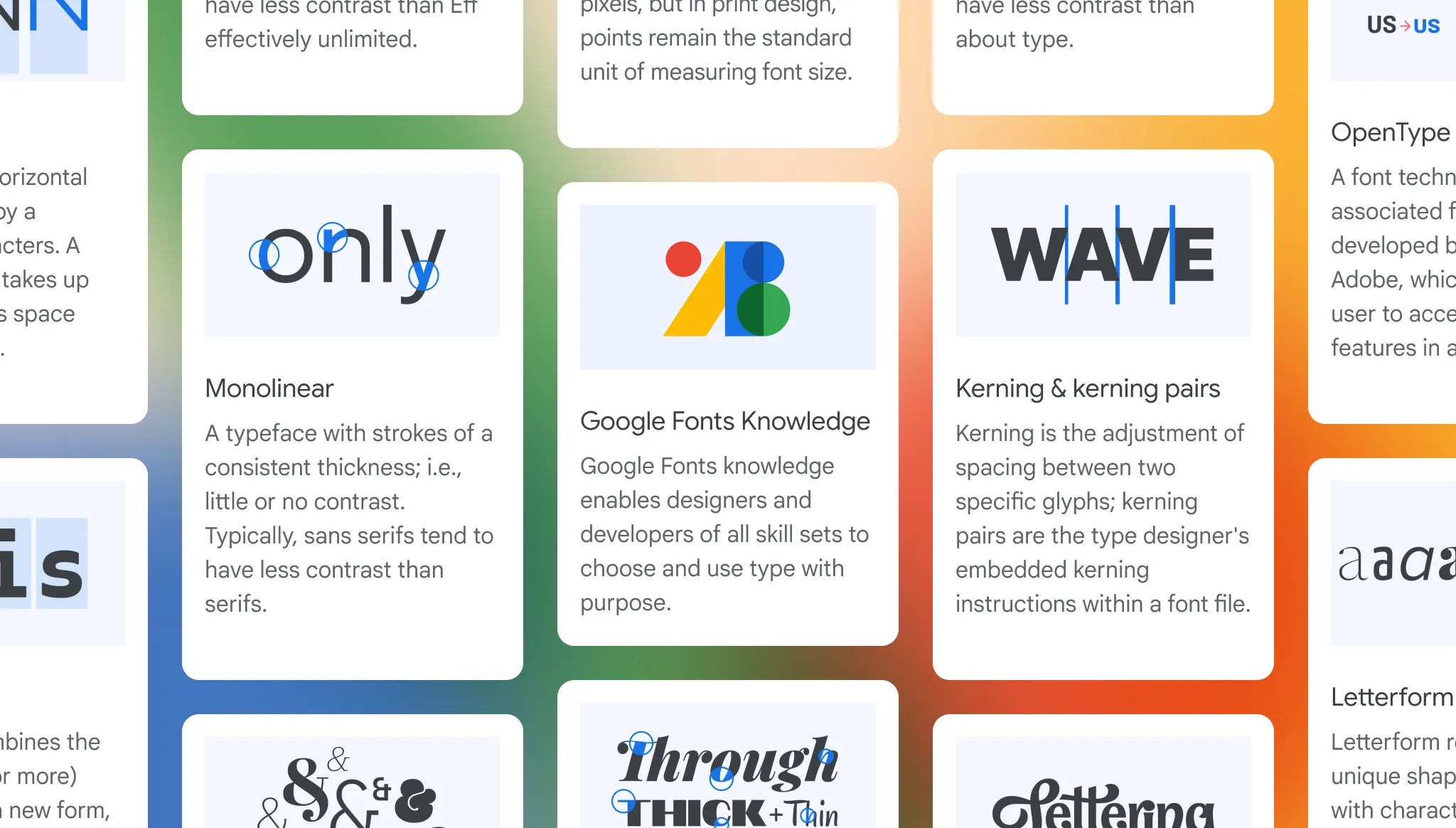 Google Fonts Knowledge preview